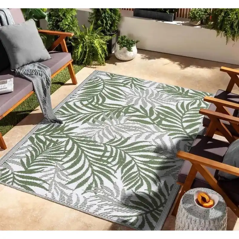 Koopje Tappeto in polipropilene summer foglie verde 180x270 cm