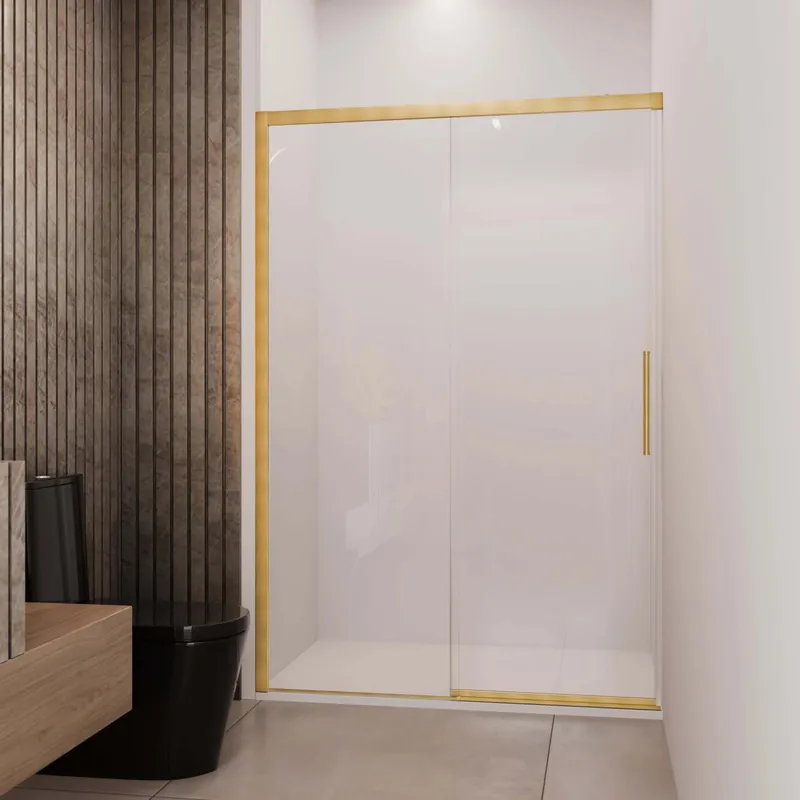 Gratis Retour Porta scorrevole doccia Lux sx nicchia est. 137-140 cm oro trasparente