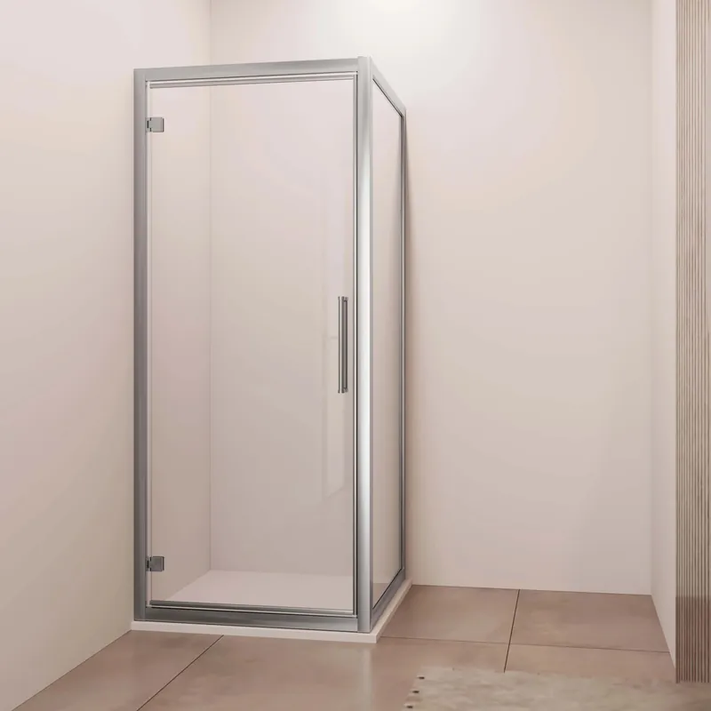 Korting Porta battente reversibile doccia Lux est. 97-103 cm argento trasparente