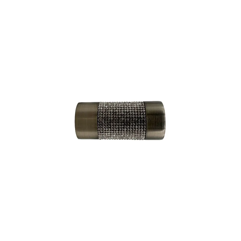 Terminale per bastone tenda boccia in metallo Ø 20 mm nero 2 pz Nieuw