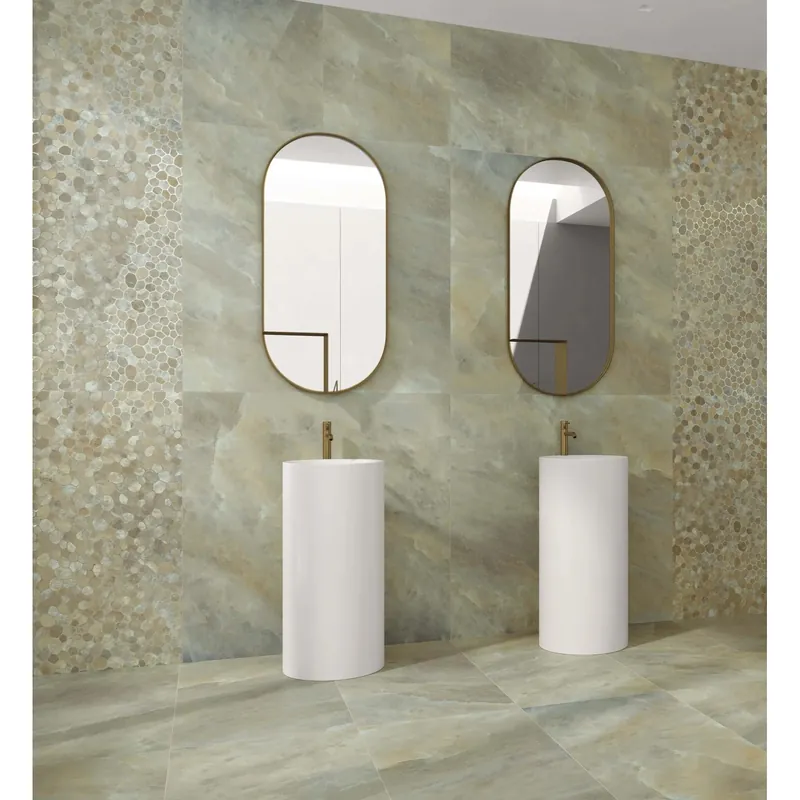 Shop Nu Piastrella in gres porcellanato Salt Lago verde 59,6X119,2 cm 1,44 m²