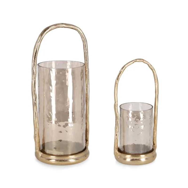 Portacandela Sagar tondo misura piccola H22 cm oro Aanbieding