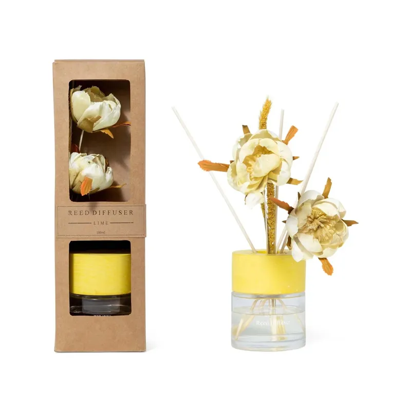 Must-Have Diffusore di essenza bacchetti fiore Lime in vetro 100 ml scatola regalo