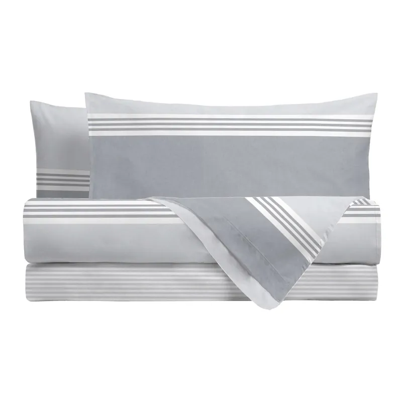 Must-Have Completo letto matrimoniale stampato geometrico grigio