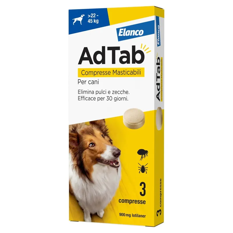 Dagaanbieding Antiparassotario AdTab per Cani 22-45 kg da 3 compresse masticabili
