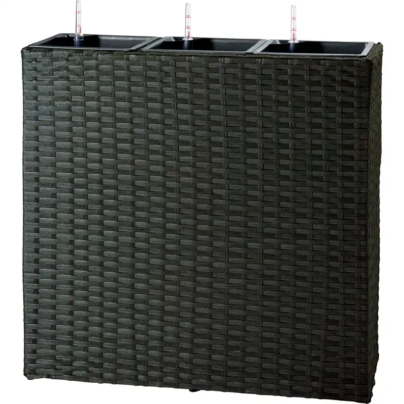 Gereduceerde Prijs Vaso da esterno con indicatore acqua 76x27x79 cm nero