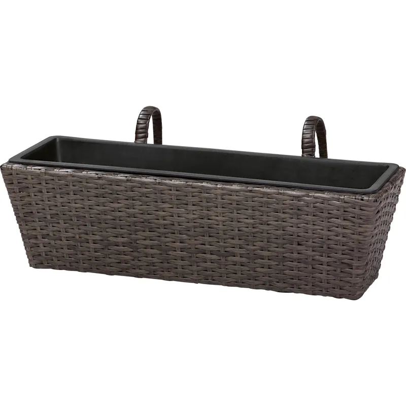 Bestel Nu Balconiera in wicker marrone scuro da 22X28X60 cm