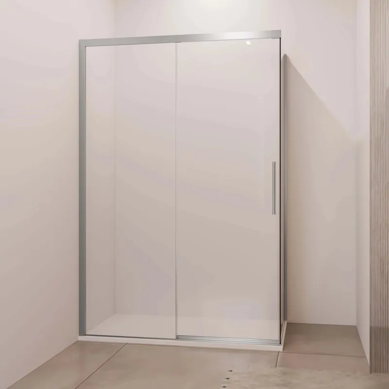 Porta scorrevole doccia Lux sx fisso est. 137-140 cm argento trasparente Favoriet