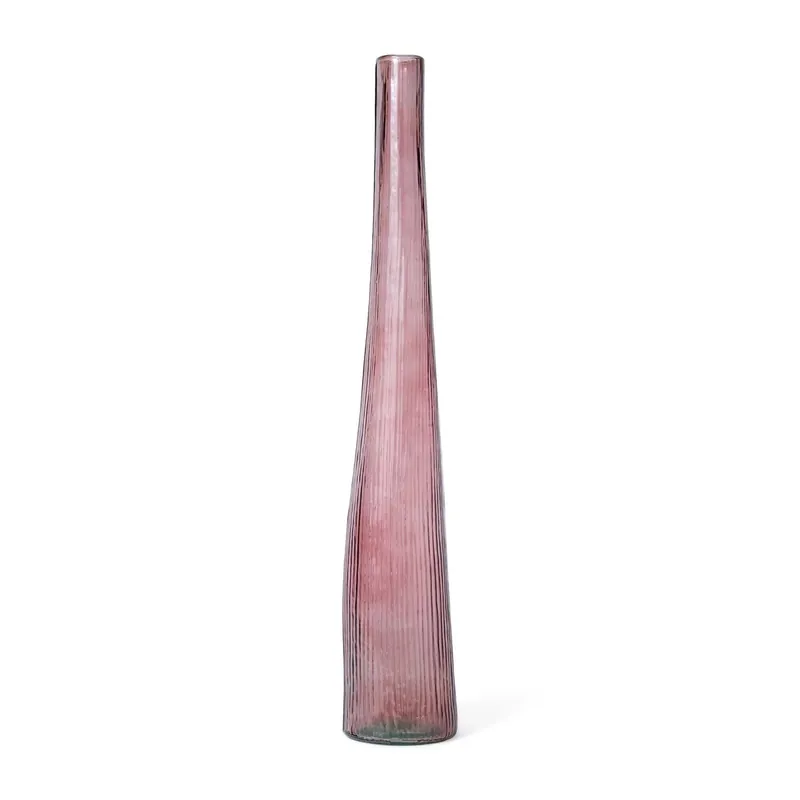 Vaso vitro monofiore in vetro scatola avana Ø9xH55 cm bordeaux Fabrieksprijs