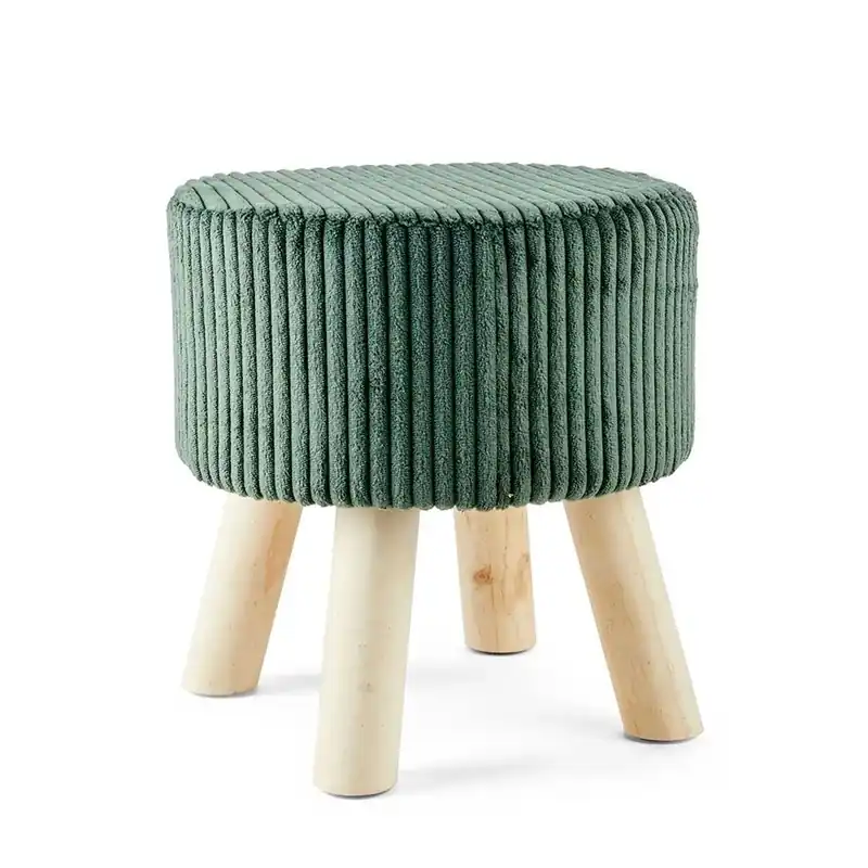 Gereduceerde Prijs Sgabello in velluto portata max 100kg Ø28xH30 cm verde