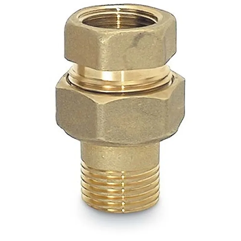 Raccordo 3 pz Dritto con O-Ring 1/2" ottone giallo Nieuw