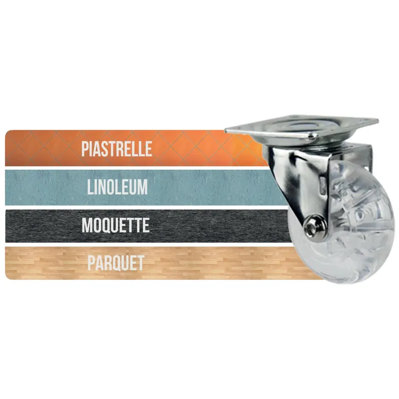 Bestseller Ruota per mobili con piastra rotante trasparente 64 x 63 x 46 mm