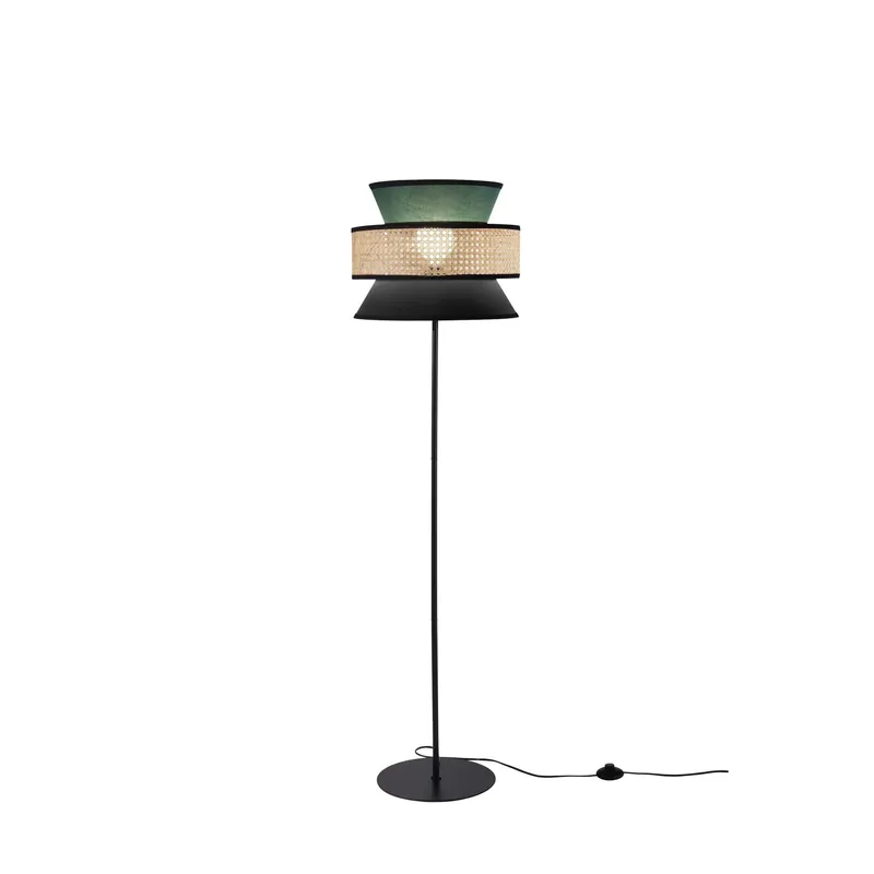 Finale Uitverkoop Piantana Gazebo 1xE27 d40x145 cm verde+nera+rattan naturale