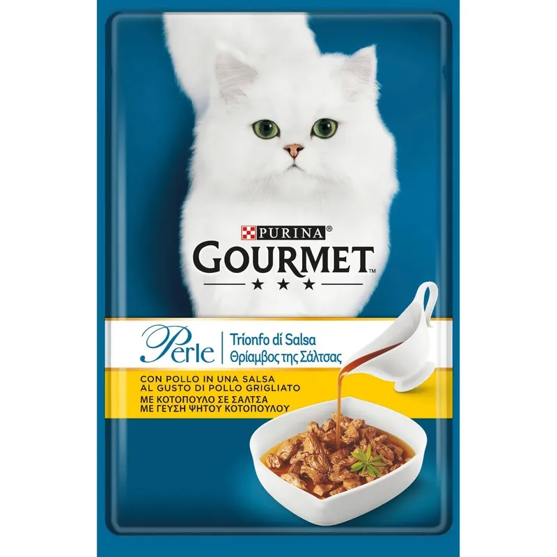 Pollo con Trionfo di salsa per gatto Purina Gourmet Perle Koopje