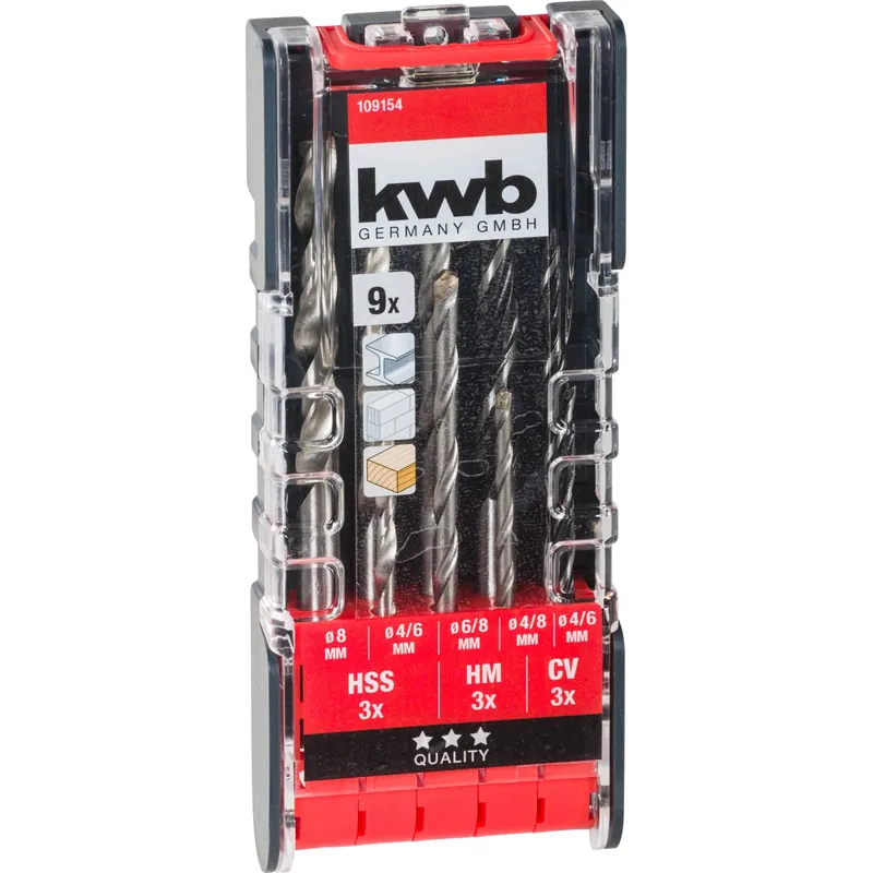 Betrouwbaar Set di punte per metallo HSS KWB Power-Box 5 pz