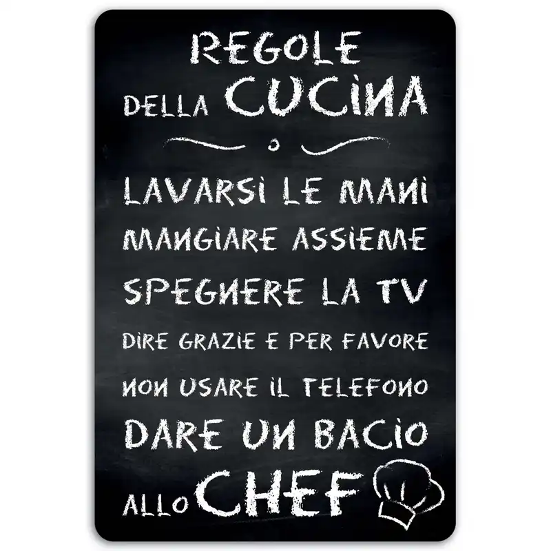 Targhetta in forex Regole Cucina 28x19 cm Beste Prijs