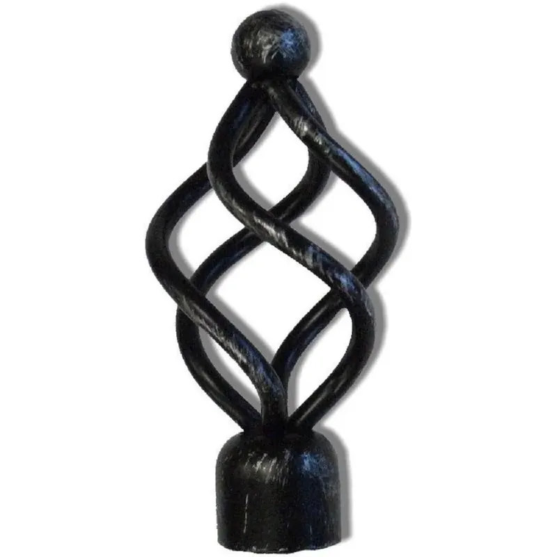 Pomello per bastone tenda fiamma Ø 20 mm nero argento Lage Prijs