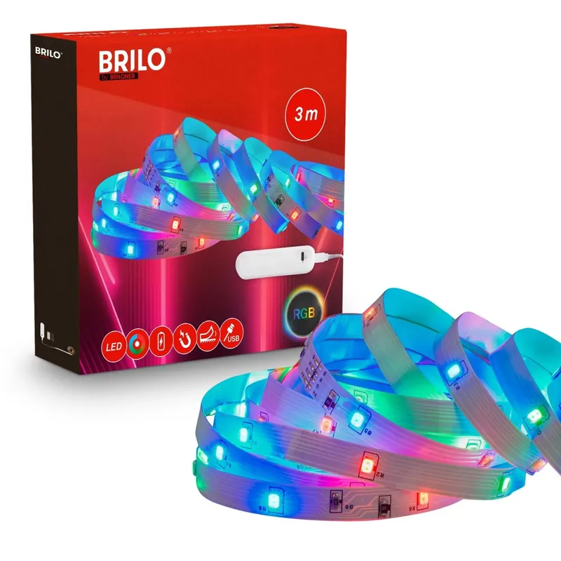 Striscia flessibile a batteria autoadesiva LED RGB 4W 200 lm bianca Uitverkoop