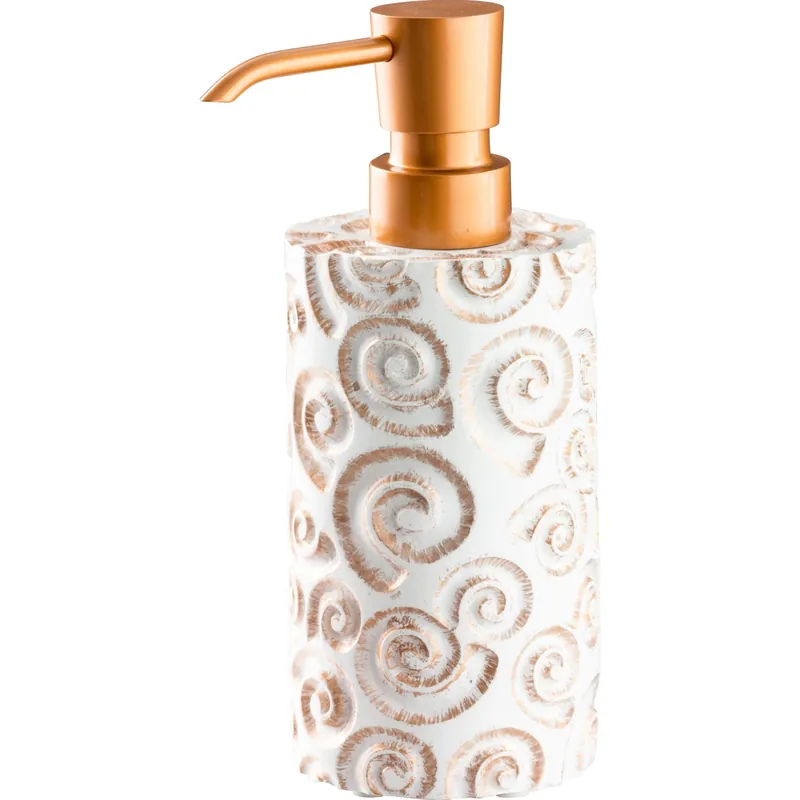Voordeelprijs Dispenser sapone Nautilus in resina bianco oro