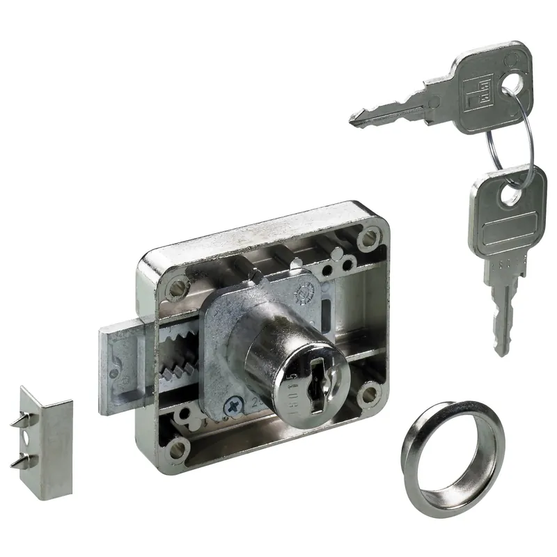 Serratura avvitabile Hettich con cilindro Ø 1,8 cm acciaio nichelato Snelle Levering