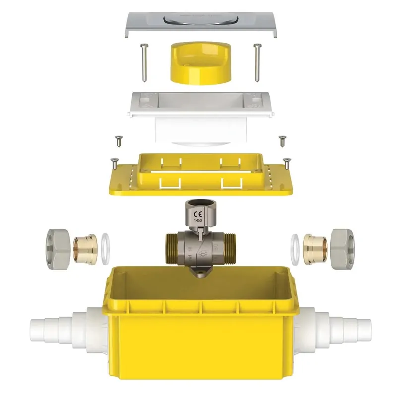 Valvola a Sfera maschio-maschio per Gas Ø 3/4" x 14 rame Sportello bianco Premium
