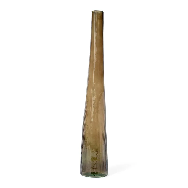 Vaso vitro monofiore in vetro scatola avana Ø9xH55 cm verdone Must-Have