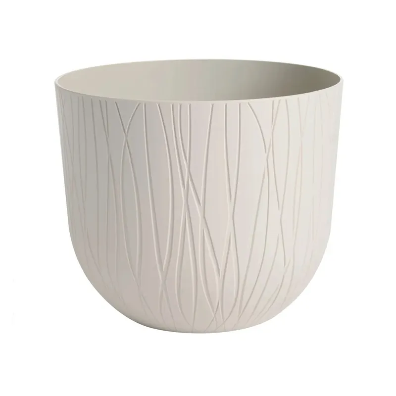 Gratis Retour Vaso Nature in plastica riciclata bianco pietra ø 30 cm H 24,7 cm