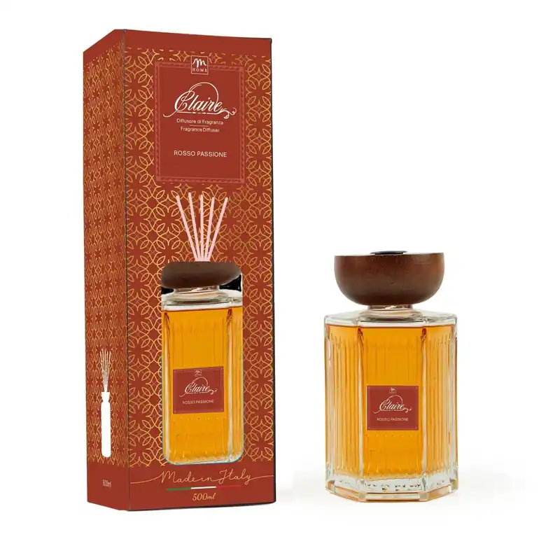 Exclusieve Aanbieding Diffusore di fragranza bottiglia Rosso Passione tappo legno Clara 1000 ml