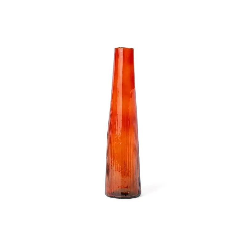 Vaso vitro monofiore in vetro scatola avana Ø9xH40 cm ambra Aanbieding