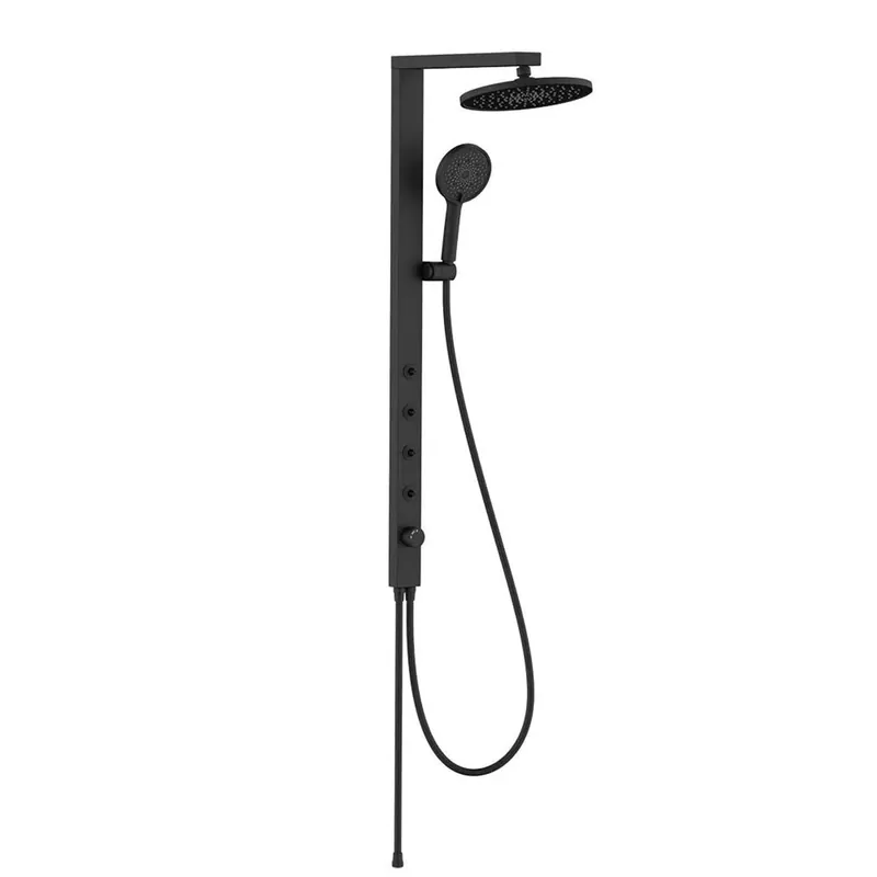 Favoriet Colonna doccia Aura 3 getti deviatore a 3 vie con bodyjets nero