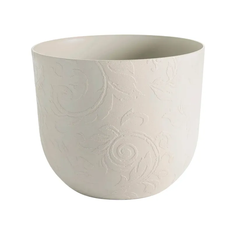 Vaso Tattoo in plastica riciclata bianco pietra ø 30 H 24,7 cm Dagaanbieding