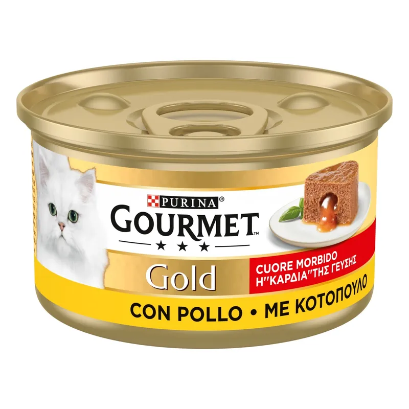 Superprijs Cibo per gatti mousse con cuore morbido al pollo Gold Purina Gourmet 85 g