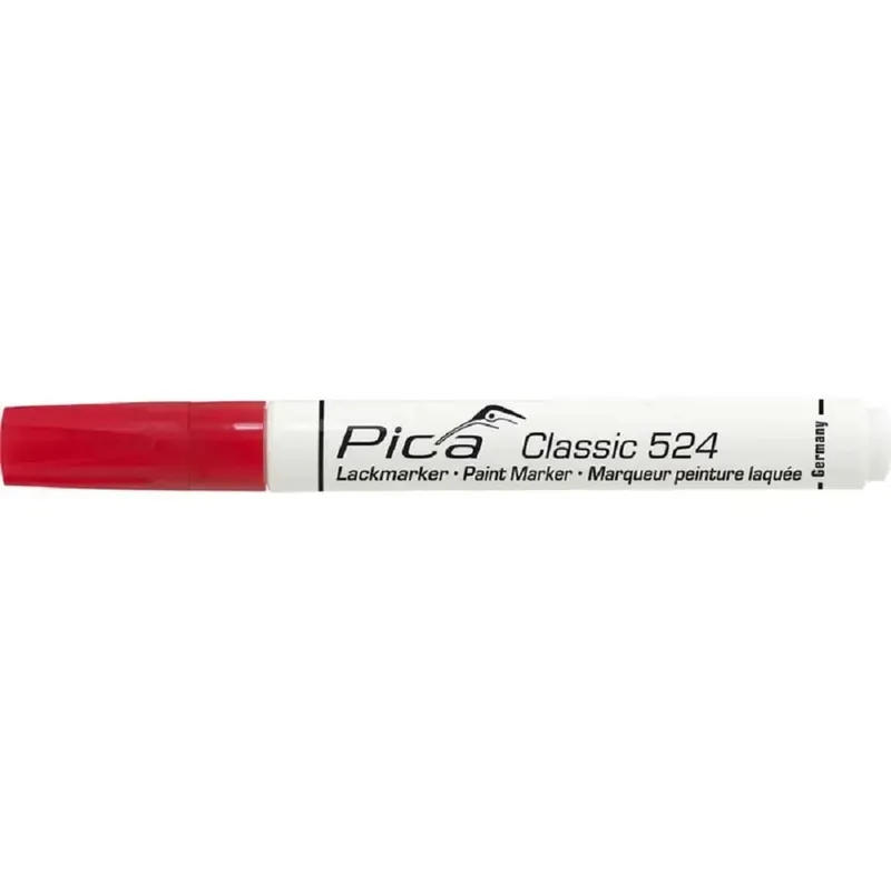 Pennarello a vernice Pica Classic laccata rosso con punta tonda Gecertificeerd