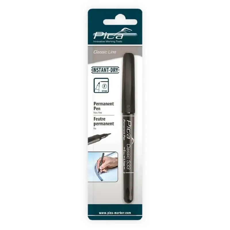 Pennarello permanente Pica Classic nero punta sottile Korting