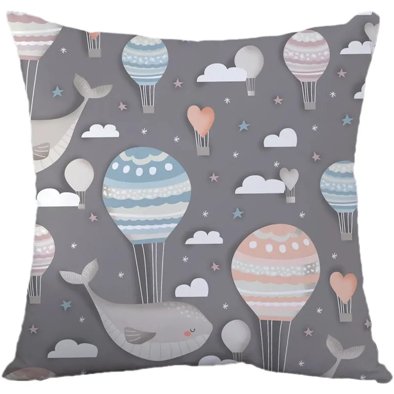 Dagaanbieding Fodera per cuscino fantasia balena grigio 40x40 cm