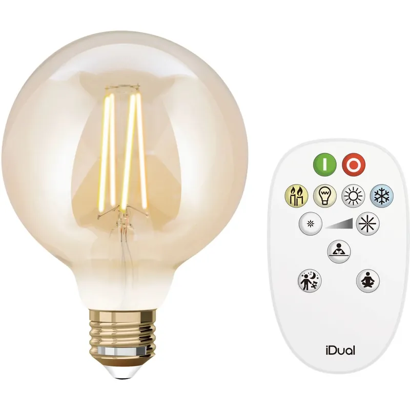 Nu Kopen Lampadina LED G95 iDual Smart Home a filamento con telecomando ambra