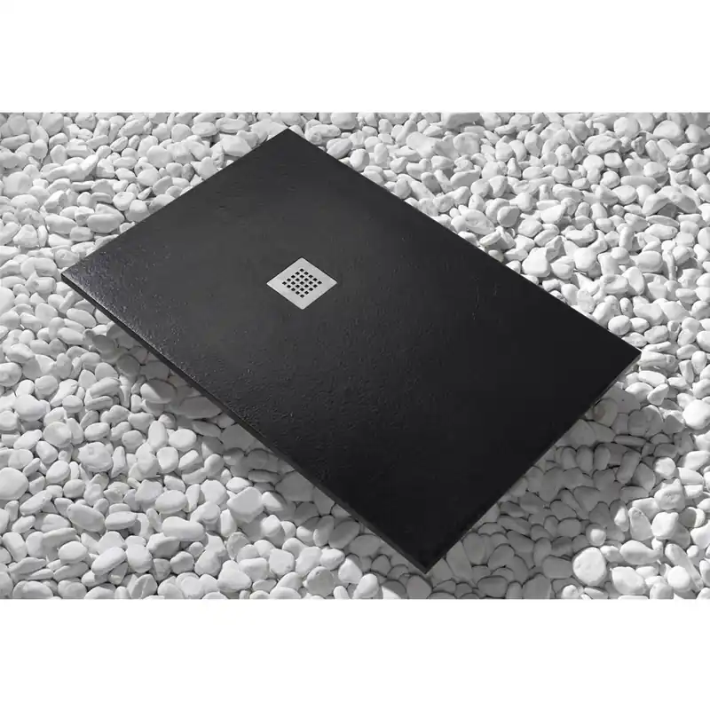 Piatto doccia Newstone 90 cm x 90 cm nero Finale Uitverkoop