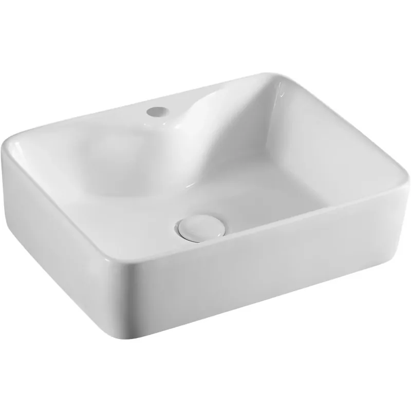 Hoge Kwaliteit Lavabo d‘appoggio in ceramica bianca 49x38 cm