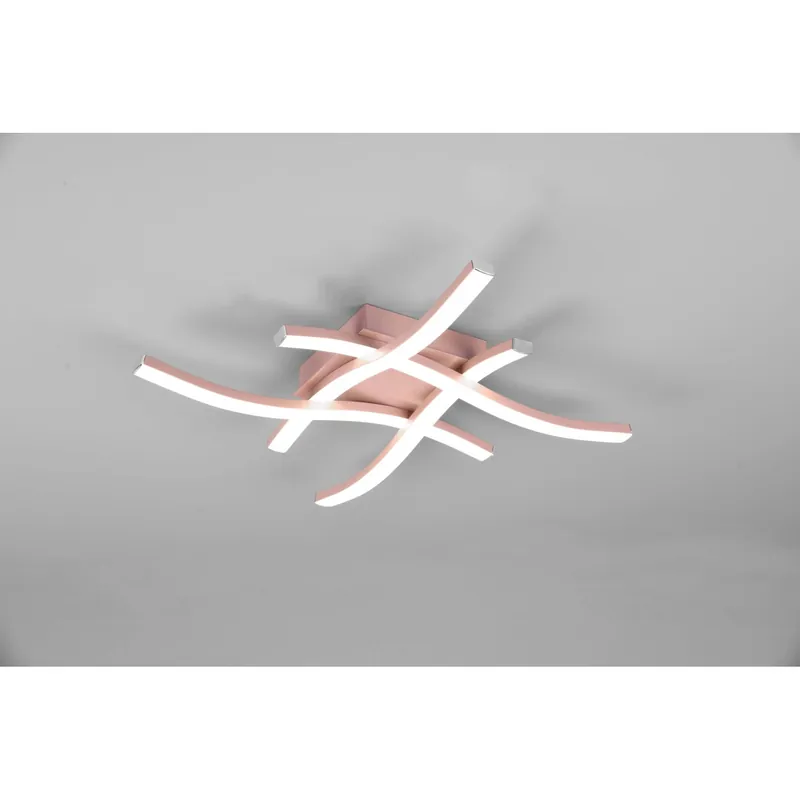 Plafoniera LED Route 4 luci 600 lm Bianco Neutro oro rosa Ø 46x46 cm Goedkoop