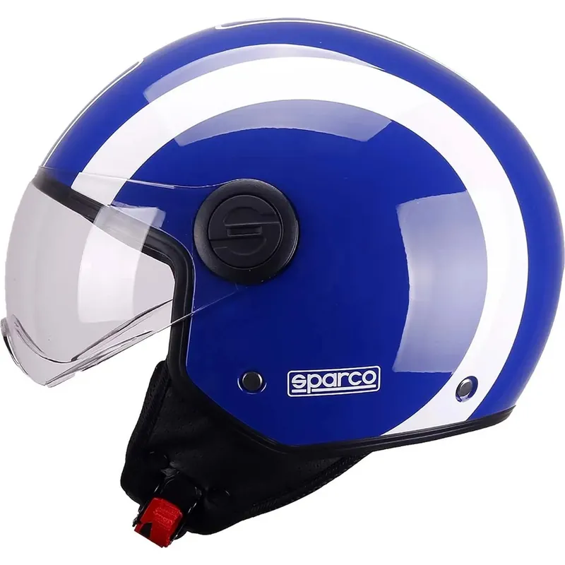 Favoriet Casco moto Demi Jet Sparco SP601 blu/bianco XL