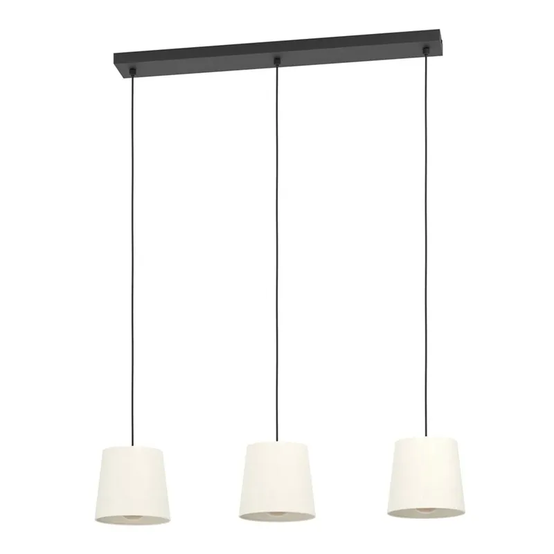 Direct Beschikbaar Sospensione Febres 3 luci 88x18x110 cm nero-bianco