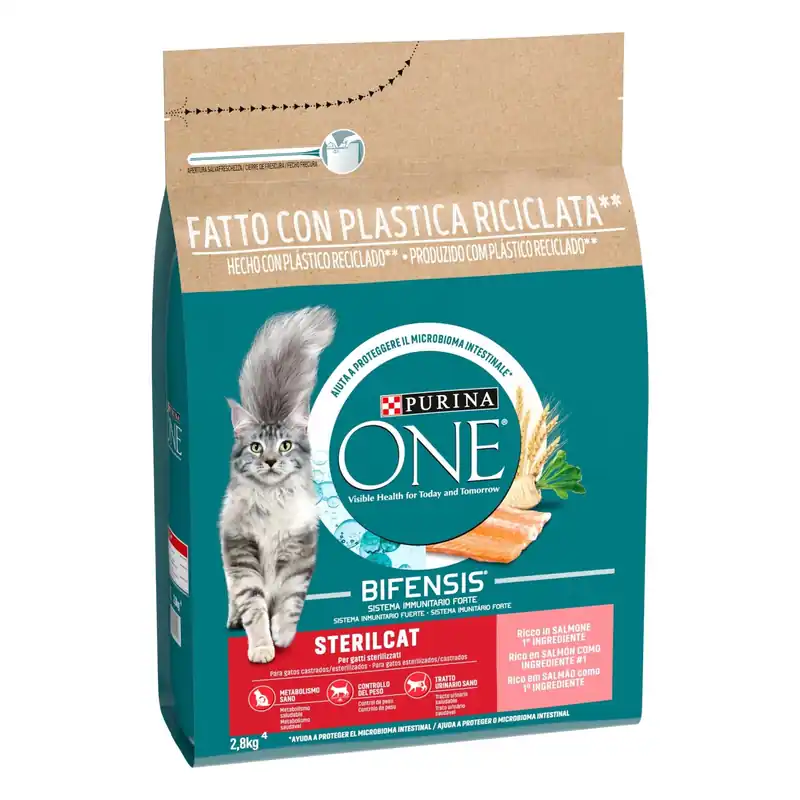 Finale Uitverkoop Cibo secco per gatti PURINA ONE® STERILCAT Salmone 2,8 kg