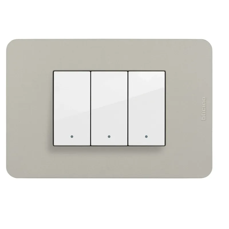 Placca 3 moduli Bticino MatixGO tecnopolimero Sand Betaalbaar