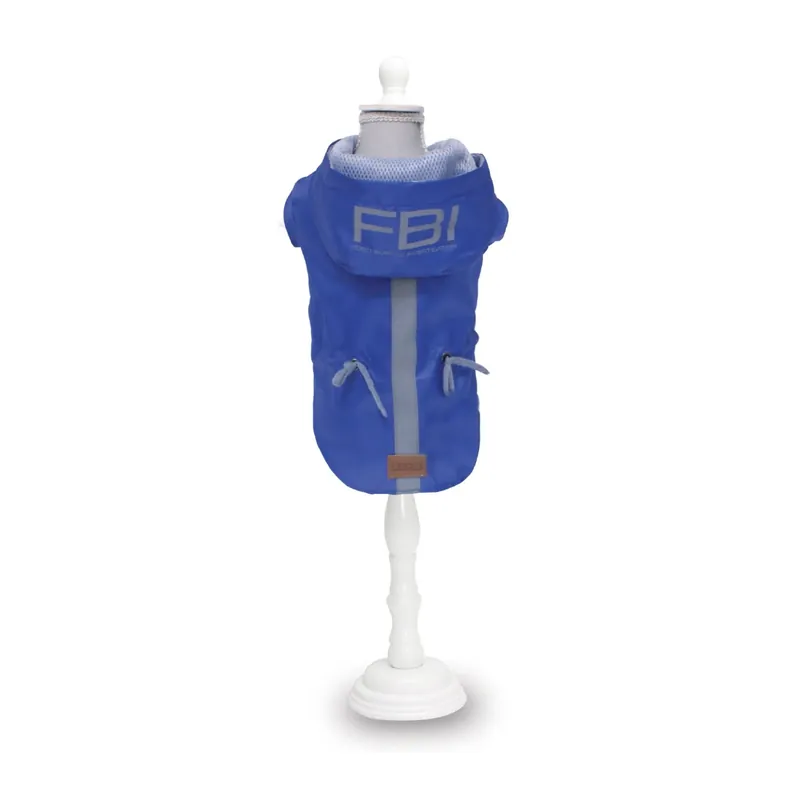 Rechtstreeks Van De Fabrikant Impermeabile per cani Vancouver Fbi dorso 60 cm blu