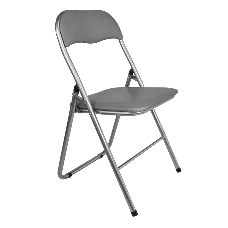 Sedia pieghevole in acciaio con imbotittura 45x45x80 cm grgio Must-Have