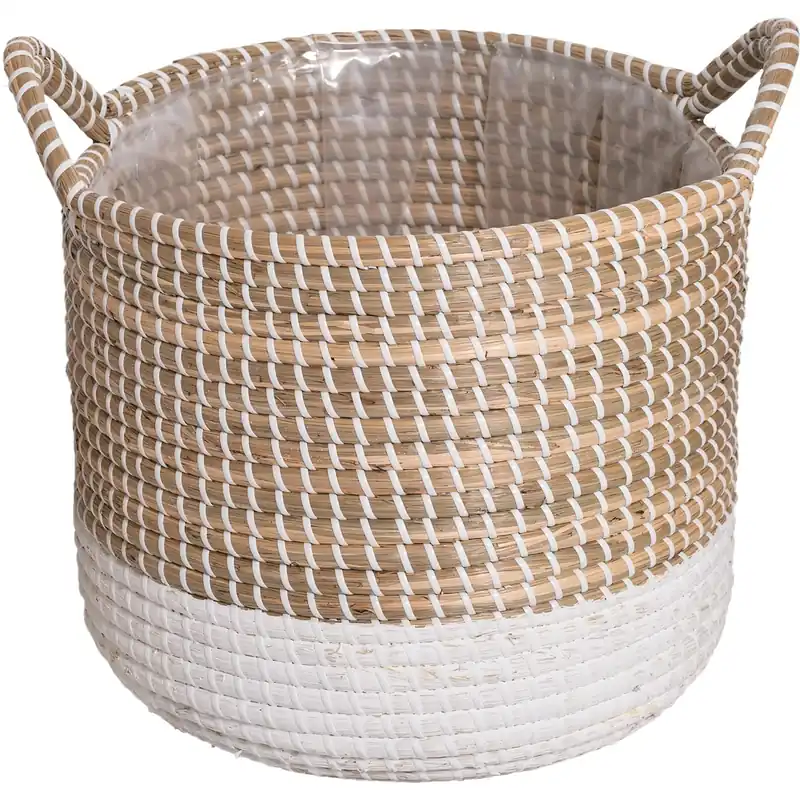 Snelle Levering Cesto Seagrass Ø 35x32 cm bianco/naturale