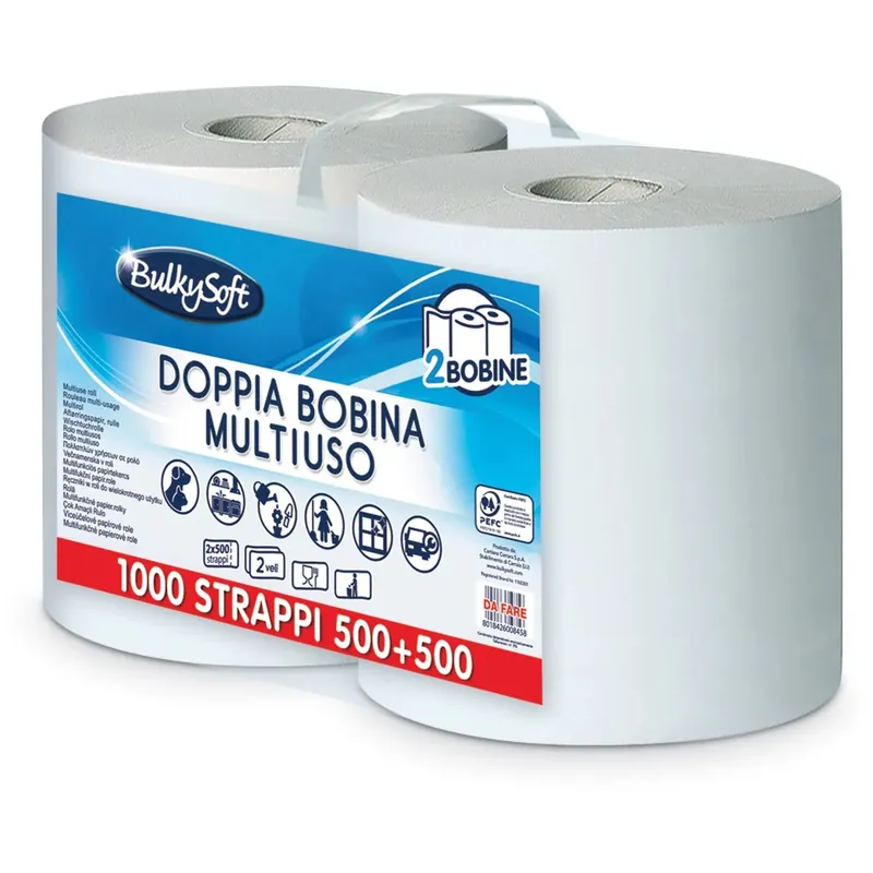 Bobina carta doppia 500 strappi 2 veli Flitsaanbieding