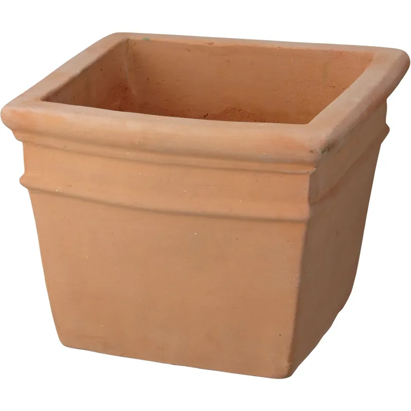 Beperkte Voorraad Fioriera in terracotta quadrata 19,5 cm x 19,5 cm x 18 cm