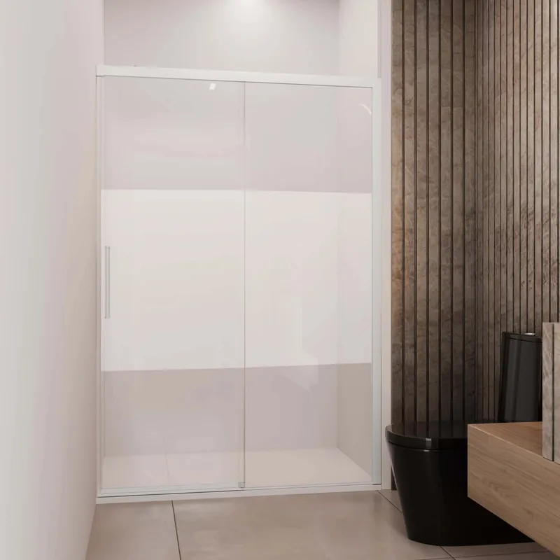 Porta scorrevole dx doccia Lux 117/120 cm bianco opaco Nieuw