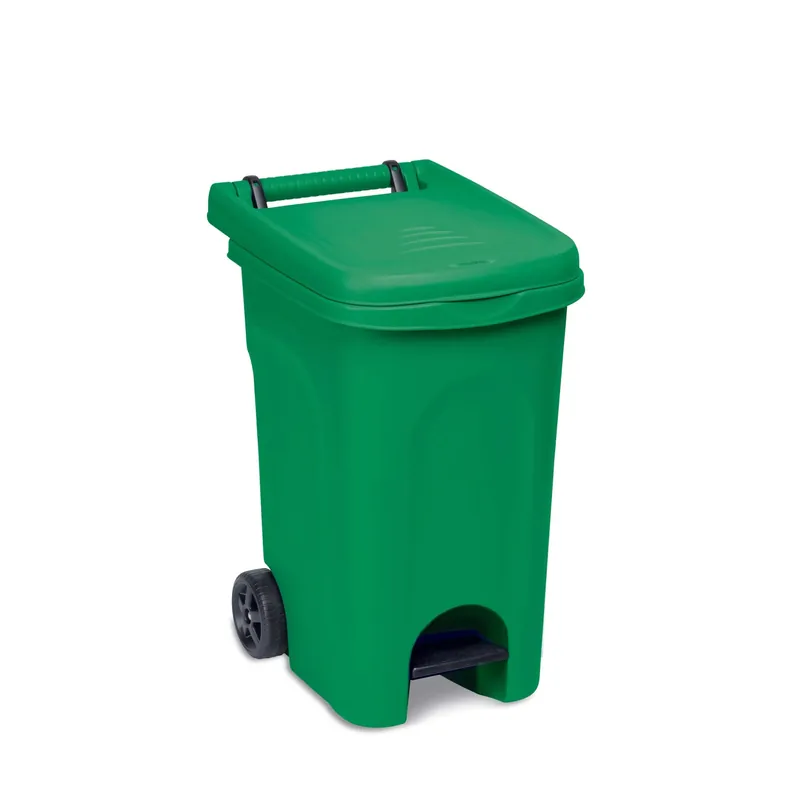 Bidone spazzatura carrellato con pedale Urban Eco System 60 l verde Betrouwbaar